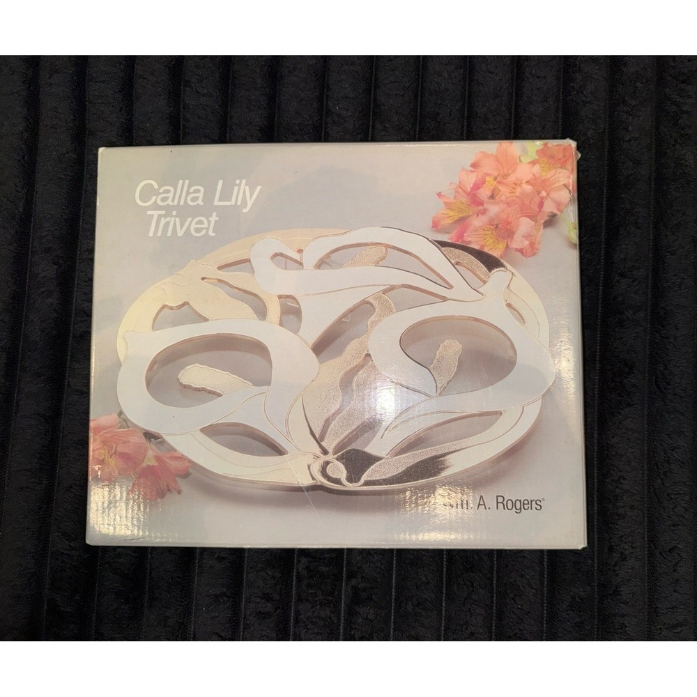 Calla Lily Trivet Wm. A. Rogers Bronze Plate w/ Enamel‎ Oneida Silversmiths NIB